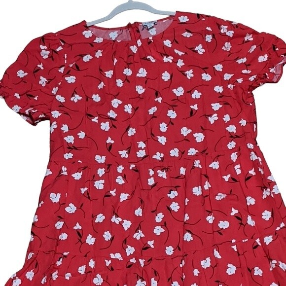 J. Crew Factory Floral puff-sleeve tiered midi dress size BF865 size XL - Picture 10 of 11